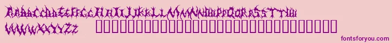 フォントDemed – ピンクの背景に紫のフォント