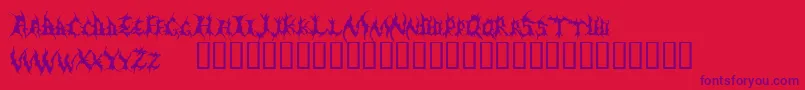 フォントDemed – 赤い背景に紫のフォント