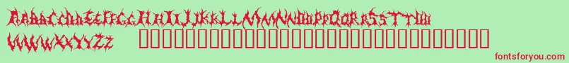 Demed-fontti – punaiset fontit vihreällä taustalla