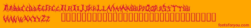 Demed Font – Red Fonts on Orange Background