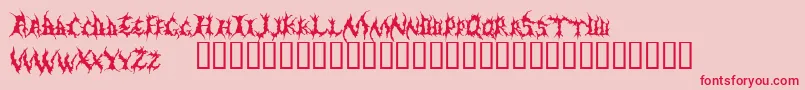 Demed Font – Red Fonts on Pink Background