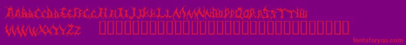 Demed-fontti – punaiset fontit violetilla taustalla