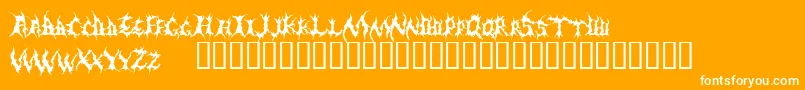 フォントDemed – オレンジの背景に白い文字