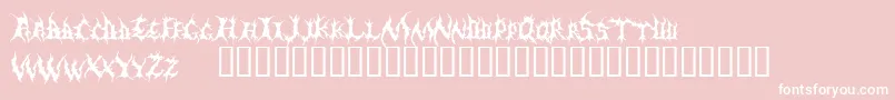 Demed-fontti – valkoiset fontit vaaleanpunaisella taustalla