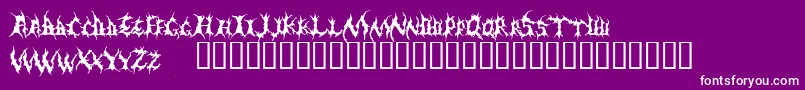 Fonte Demed – fontes brancas em um fundo violeta