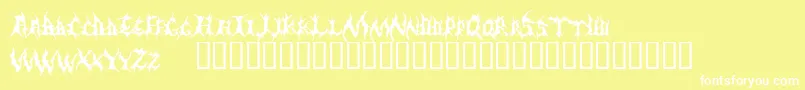 Czcionka Demed – białe czcionki na żółtym tle