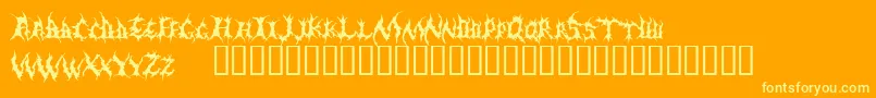 Шрифт Demed – жёлтые шрифты на оранжевом фоне