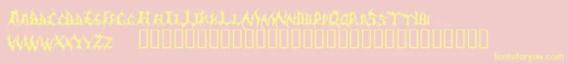 Czcionka Demed – żółte czcionki na różowym tle