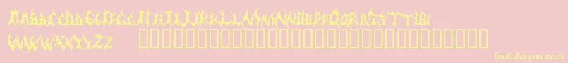 Demed Font – Yellow Fonts on Pink Background