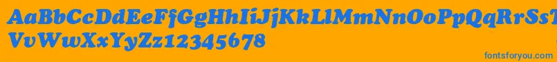 ChaceyHeavyItalic Font – Blue Fonts on Orange Background