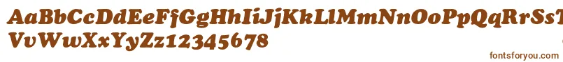 ChaceyHeavyItalic-fontti – ruskeat fontit valkoisella taustalla