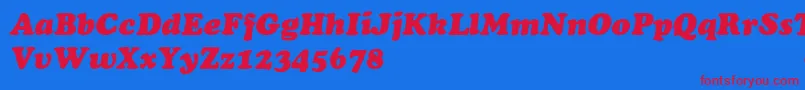 ChaceyHeavyItalic Font – Red Fonts on Blue Background