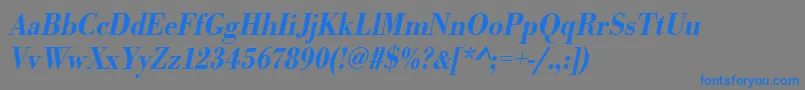 Fonte UrwbodonitmedextnarOblique – fontes azuis em um fundo cinza