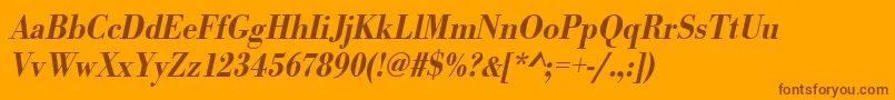 UrwbodonitmedextnarOblique Font – Brown Fonts on Orange Background