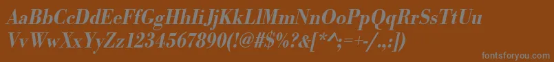 UrwbodonitmedextnarOblique Font – Gray Fonts on Brown Background