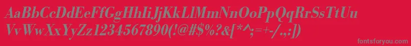 UrwbodonitmedextnarOblique Font – Gray Fonts on Red Background
