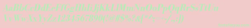 UrwbodonitmedextnarOblique Font – Green Fonts on Pink Background
