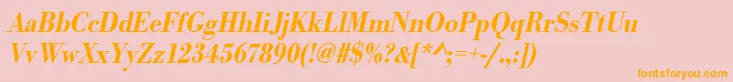 UrwbodonitmedextnarOblique Font – Orange Fonts on Pink Background