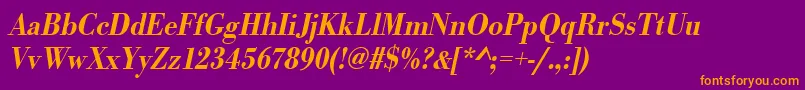 UrwbodonitmedextnarOblique Font – Orange Fonts on Purple Background