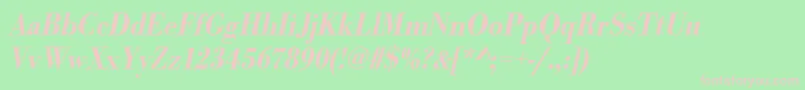 UrwbodonitmedextnarOblique Font – Pink Fonts on Green Background