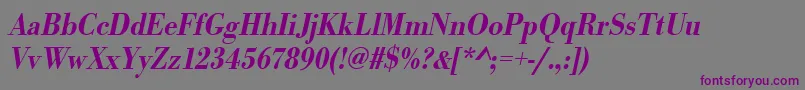 UrwbodonitmedextnarOblique Font – Purple Fonts on Gray Background