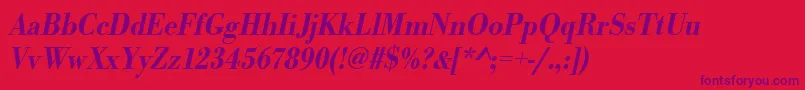 UrwbodonitmedextnarOblique-Schriftart – Violette Schriften auf rotem Hintergrund
