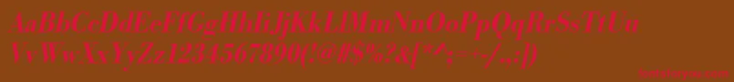 UrwbodonitmedextnarOblique Font – Red Fonts on Brown Background