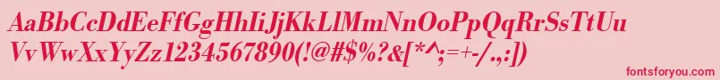 UrwbodonitmedextnarOblique-Schriftart – Rote Schriften auf rosa Hintergrund