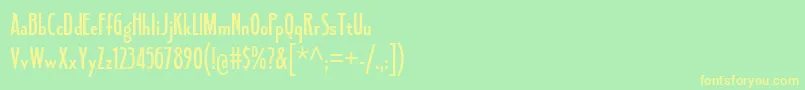 フォントFledglingSb – 黄色の文字が緑の背景にあります