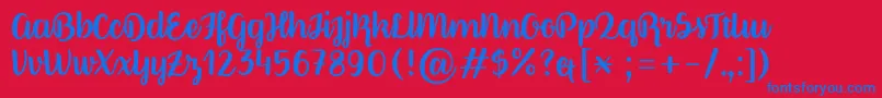 BetterPhoenixSample Font – Blue Fonts on Red Background