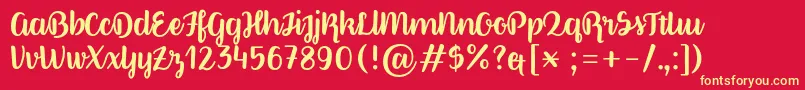 BetterPhoenixSample Font – Yellow Fonts on Red Background