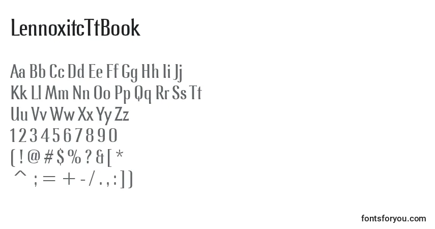 Police LennoxitcTtBook - Alphabet, Chiffres, Caractères Spéciaux