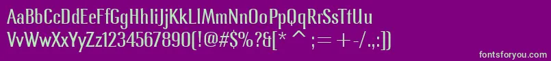 フォントLennoxitcTtBook – 紫の背景に緑のフォント