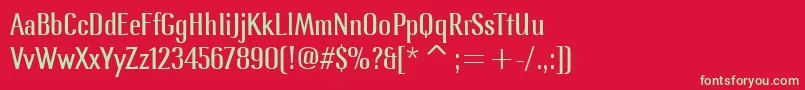 フォントLennoxitcTtBook – 赤い背景に緑の文字