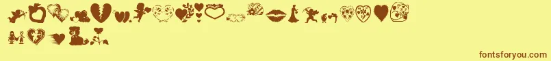 Aosval Font – Brown Fonts on Yellow Background
