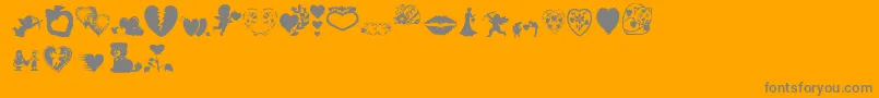 Aosval-Schriftart – Graue Schriften auf orangefarbenem Hintergrund