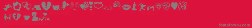 Aosval Font – Gray Fonts on Red Background