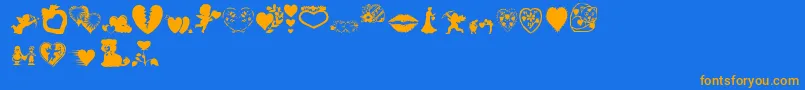 Aosval Font – Orange Fonts on Blue Background
