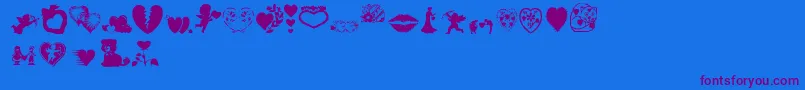 Aosval Font – Purple Fonts on Blue Background