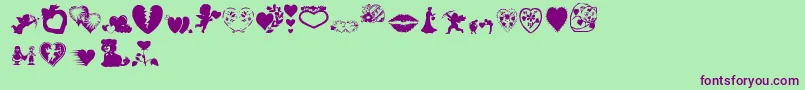 Aosval Font – Purple Fonts on Green Background