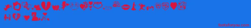 Шрифт Aosval – красные шрифты на синем фоне