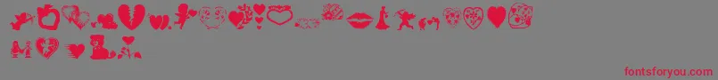 フォントAosval – 赤い文字の灰色の背景
