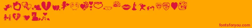 Aosval Font – Red Fonts on Orange Background