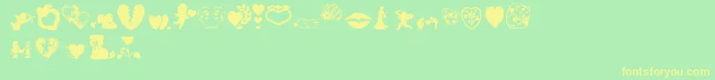 Aosval Font – Yellow Fonts on Green Background