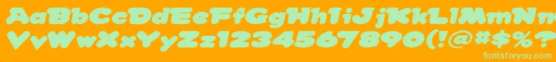 Snowdream Font – Green Fonts on Orange Background