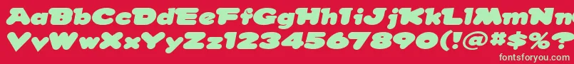 Snowdream Font – Green Fonts on Red Background