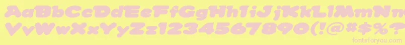 Fonte Snowdream – fontes rosa em um fundo amarelo