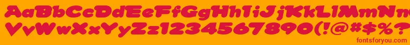 Snowdream Font – Red Fonts on Orange Background