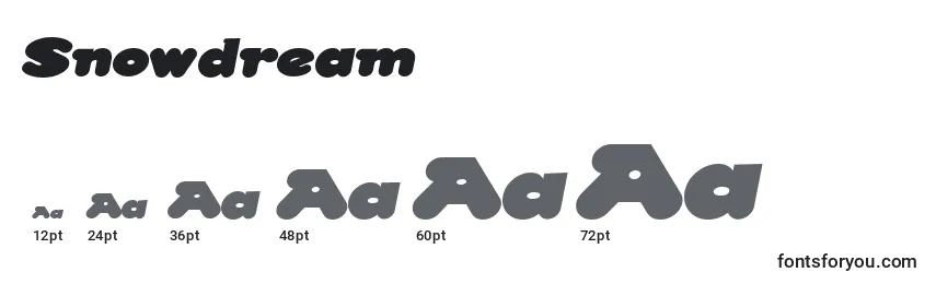 Snowdream Font Sizes