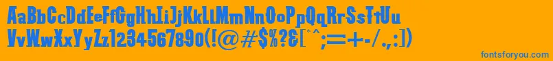 Fonte VtcSubwayslamRegular – fontes azuis em um fundo laranja